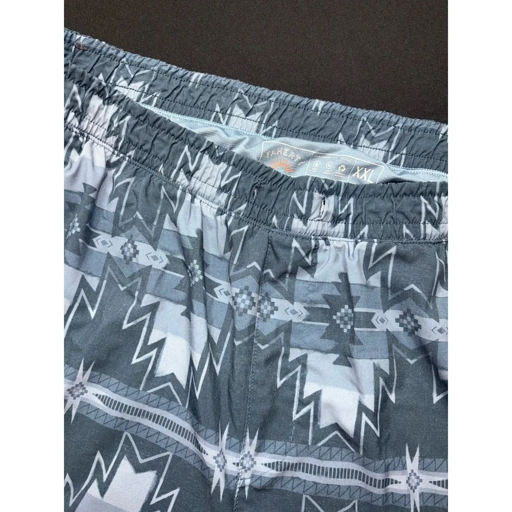 Faherty Shorelite Shorts Men's XXL Lines No Drawstring *Read Hole